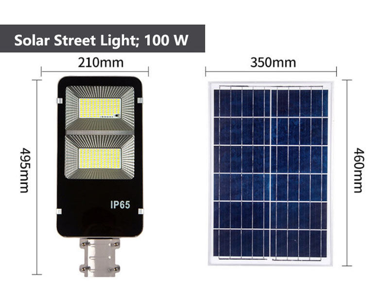 300W 400W IP65 étanche en aluminium solaire LED Street Light avec télécommande et pôle