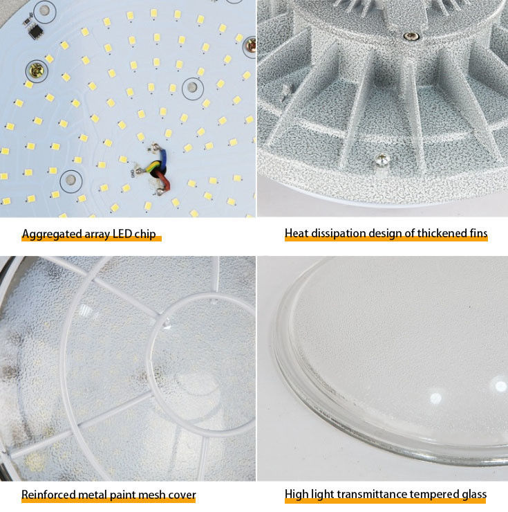 30W 50W 100W 200W LED résistant à l'explosion High Bay Light 110lm Flux lumineux pour entrepôt