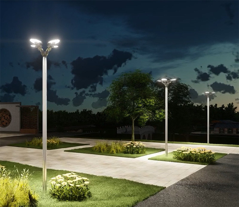 Éclairage de jardin Éclairage de pôle haut 2,5-3,5m 40-60W LED Éclairage de rue solaire Poids du produit 23kg