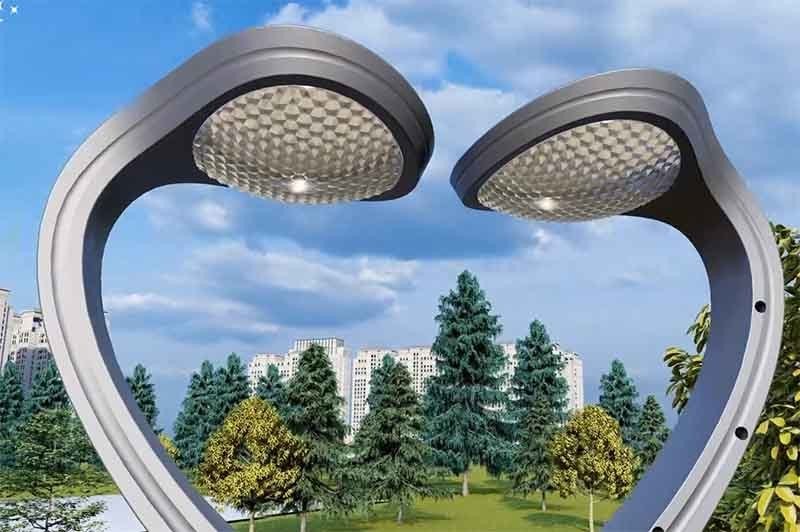 Lumière de jardin LED extérieure avec alerte de lumière du jour 6000K et pôle en aluminium à moulage sous pression