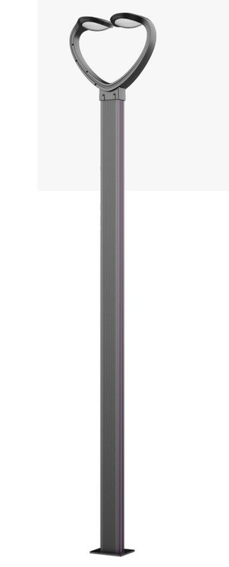 Lumière de jardin LED extérieure avec alerte de lumière du jour 6000K et pôle en aluminium à moulage sous pression