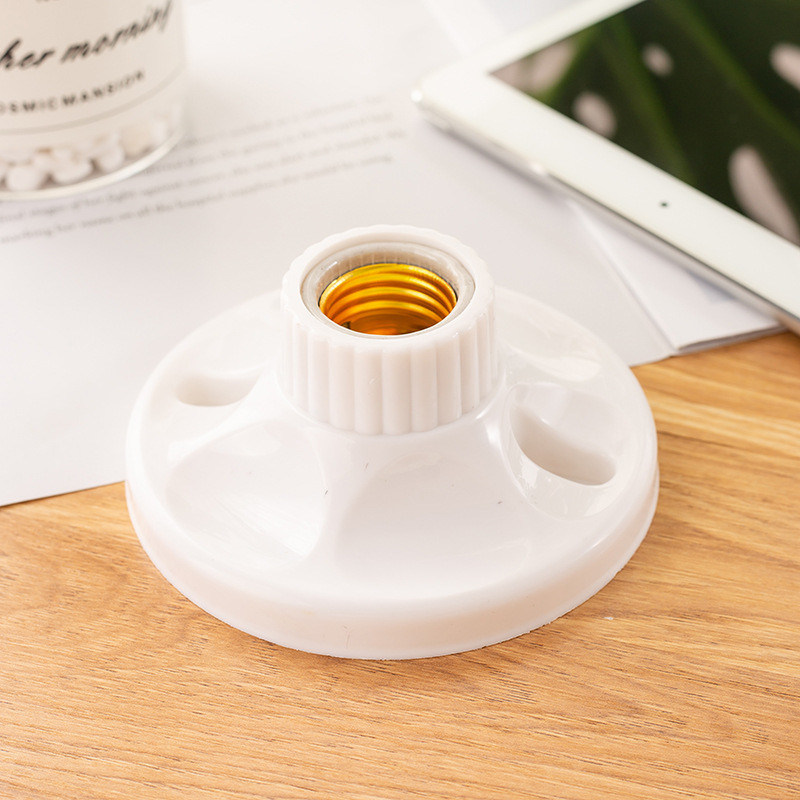 Plafond de base de lampe plat blanc type E27 Porteur de lampe à vis à tension nominale 220V